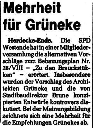 Mehrheit für Grüneke. Herdecke-Ende.