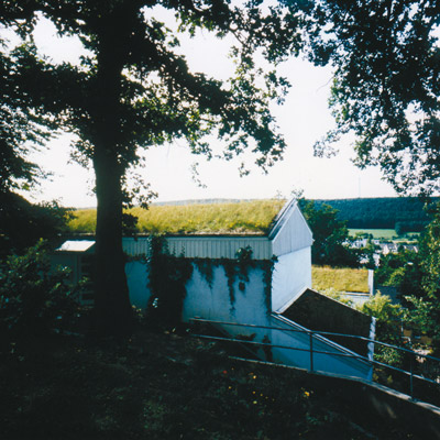 Detlef Grüneke - "Am Berge II", Herdecke/Ruhr, Hausgruppe am Hang, 1989, 7 EFH, Selbsthilfeprojekt